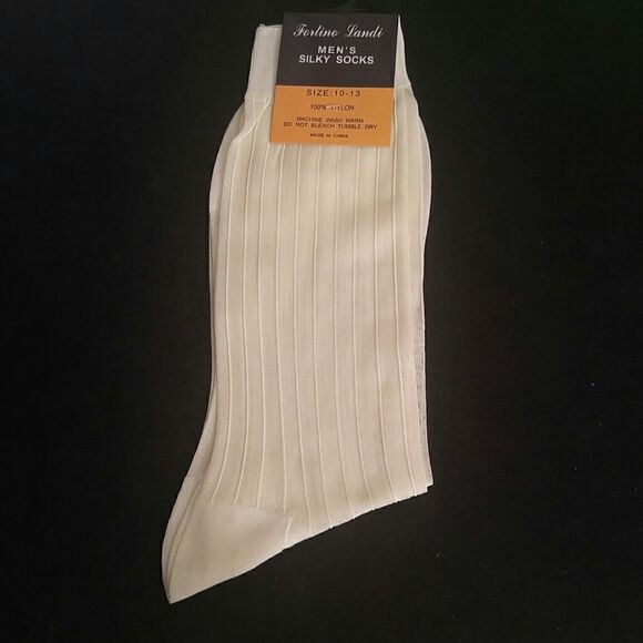 MEN'S FORTINO LANDI SILKY SHEER DRESS SOCK 10-13 - Picture 1 of 3